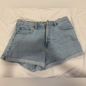 Abercrombie & Fitch Blue Jean Shorts High-Waisted Cuffed